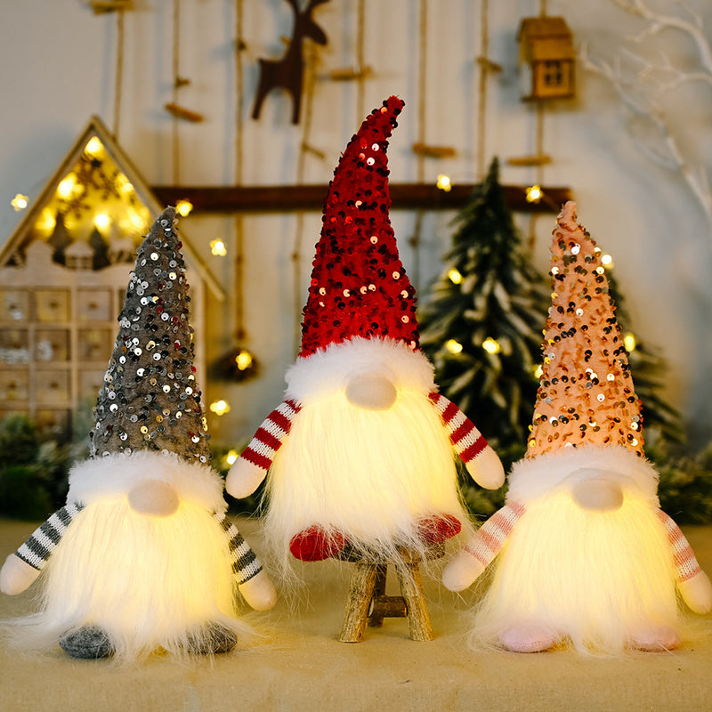 30cm CHRISTMAS GLOWING FACELESS DOLL ORANAMENT