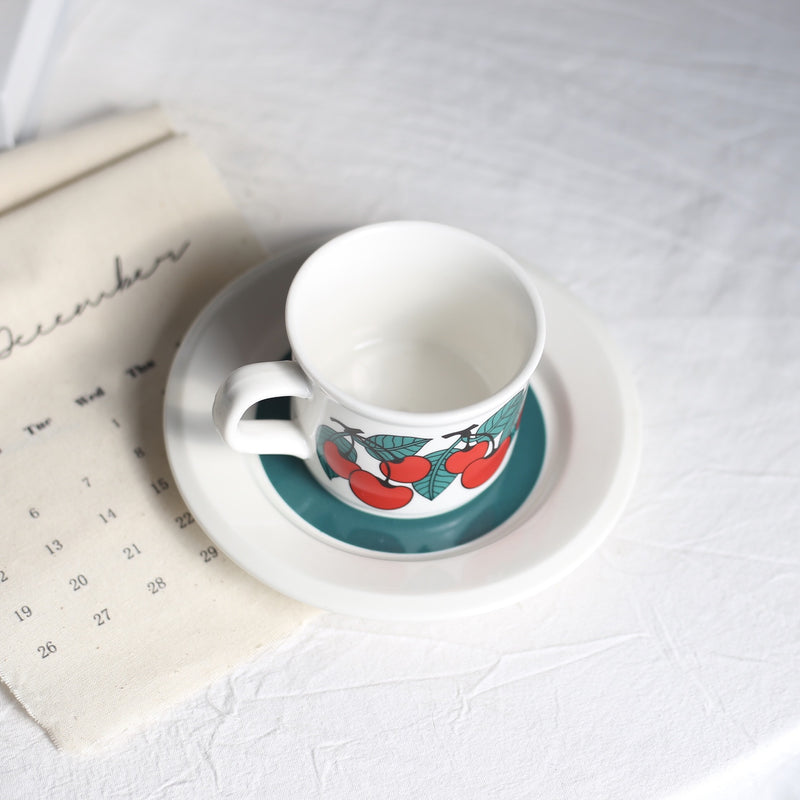 FINLAND CHERRY CUP WITH PLATE -  | JIAG STORE Lifestyle Home Improvement