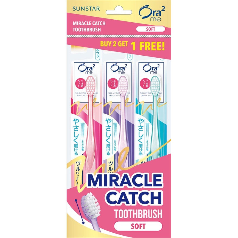 Ora2 Me MIRACLE CATCH COMPACT HEAD TOOTHBRUSH (3pcs)