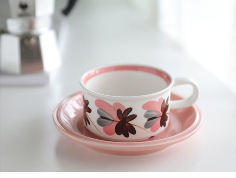 RETRO WIDE MOUTH CUP WITH PLATE -  | JIAG STORE Lifestyle Home Improvement
