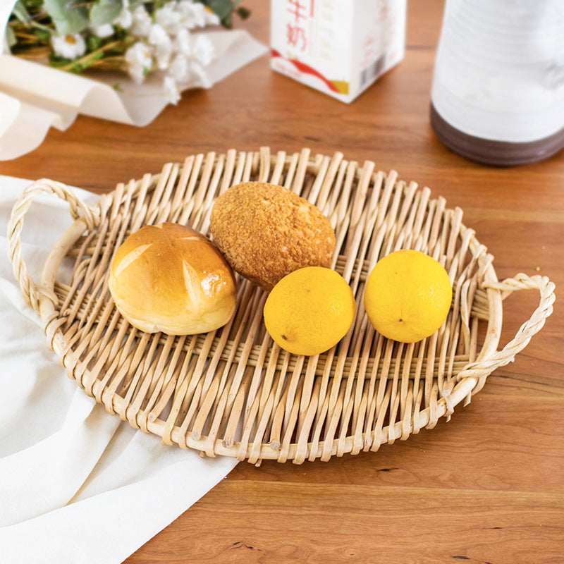 ROUND SHAPE RATTAN SNACK TRAY -  | JIAG STORE Lifestyle Home Improvement