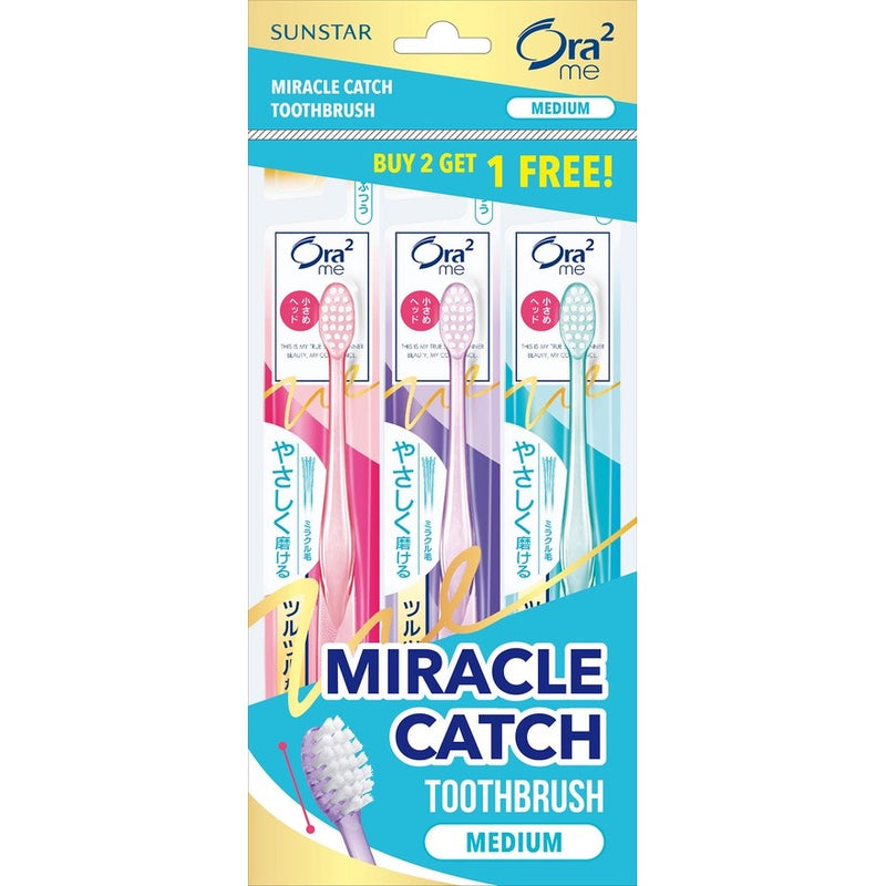 Ora2 Me MIRACLE CATCH COMPACT HEAD TOOTHBRUSH (3pcs)